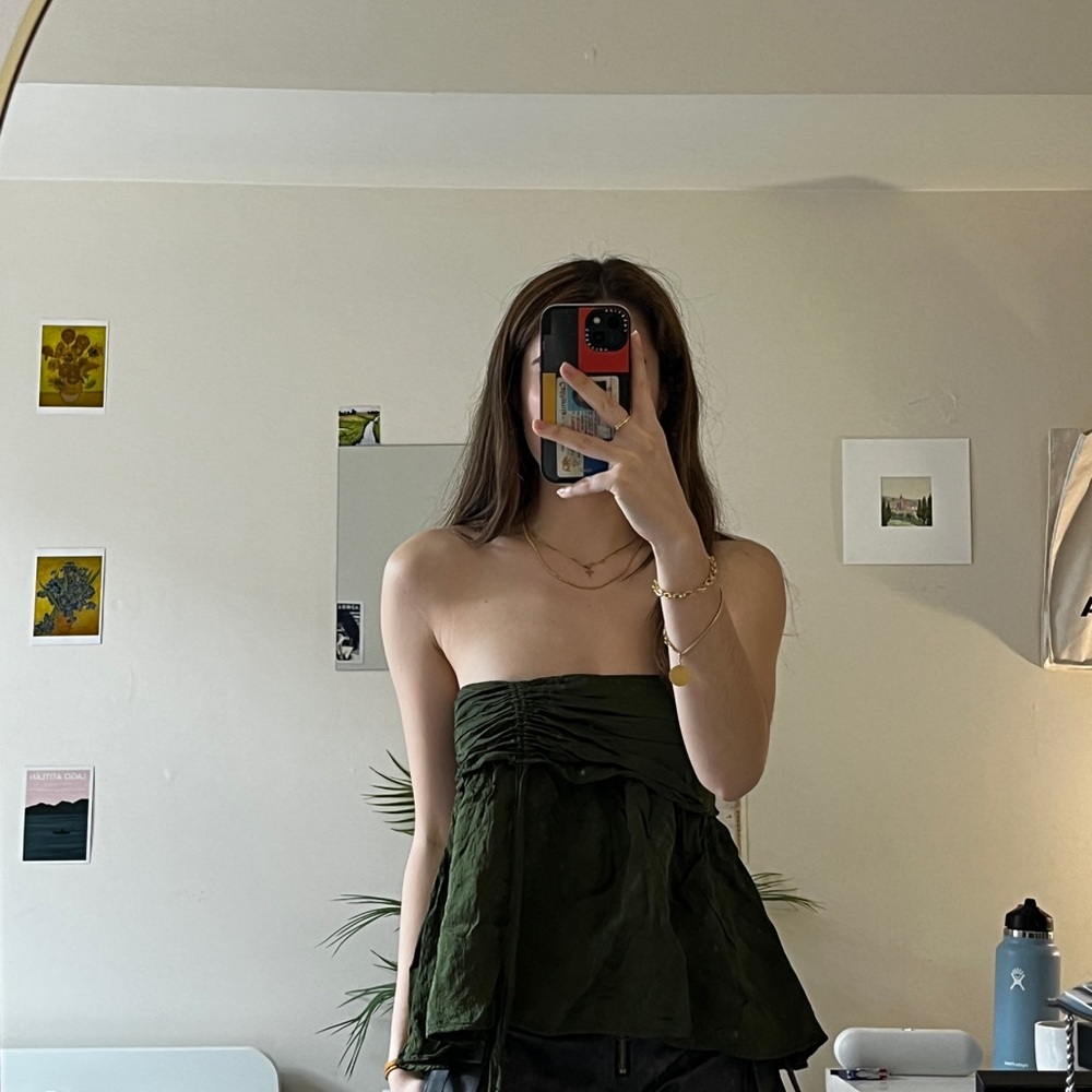 Aerie Green Strapless Top